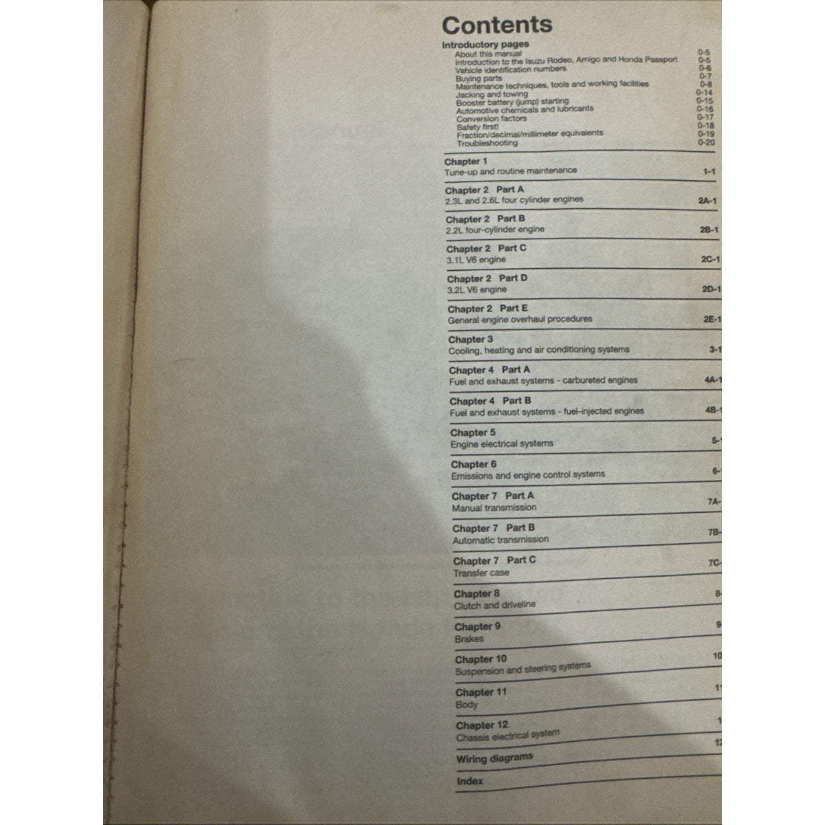 Isuzu Rodeo & Amigo Honda Passport 1989-2002 Haynes Repair Manual 47017