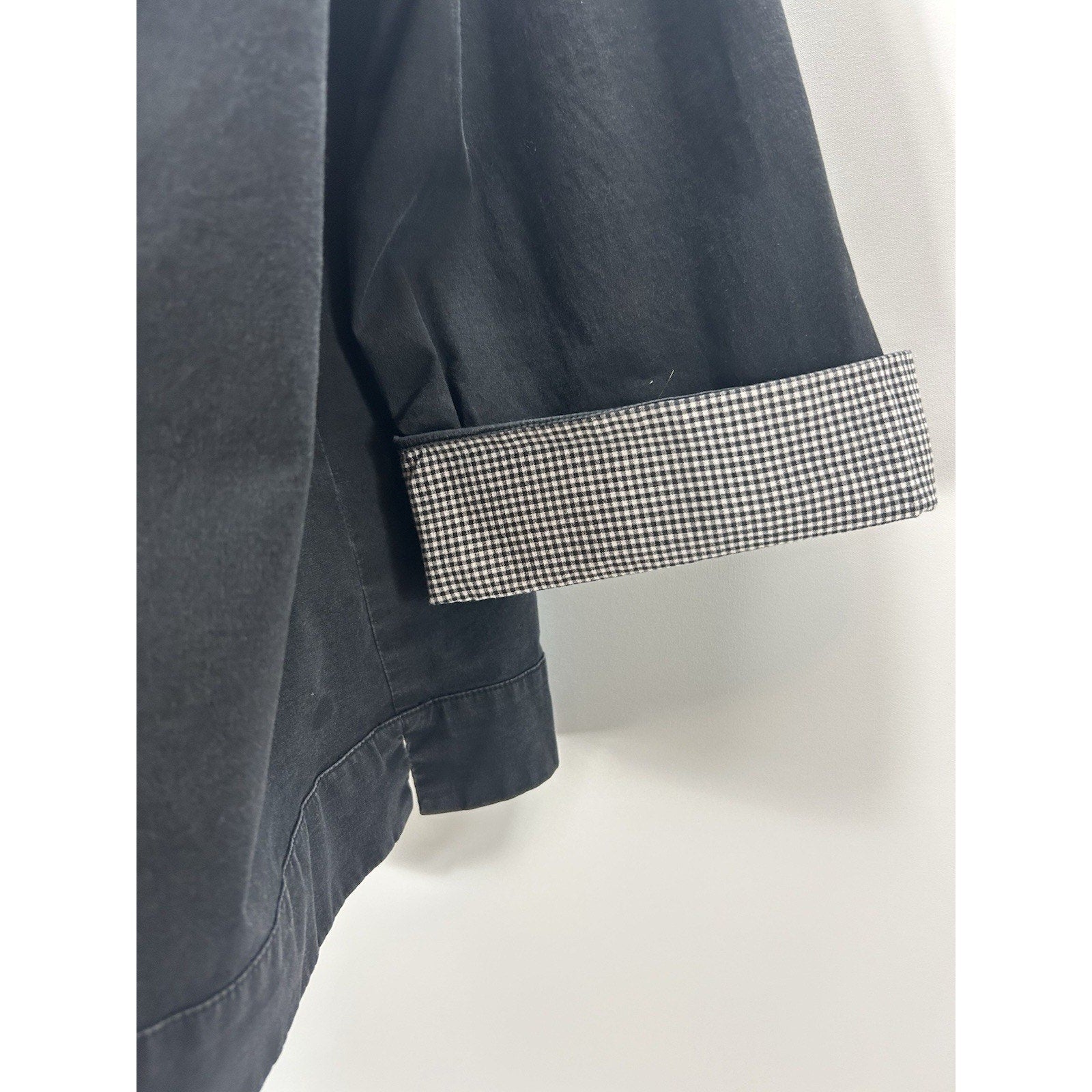 TALBOTS Womens Jacket 3XL Black Button Up Short Utility Jacket.