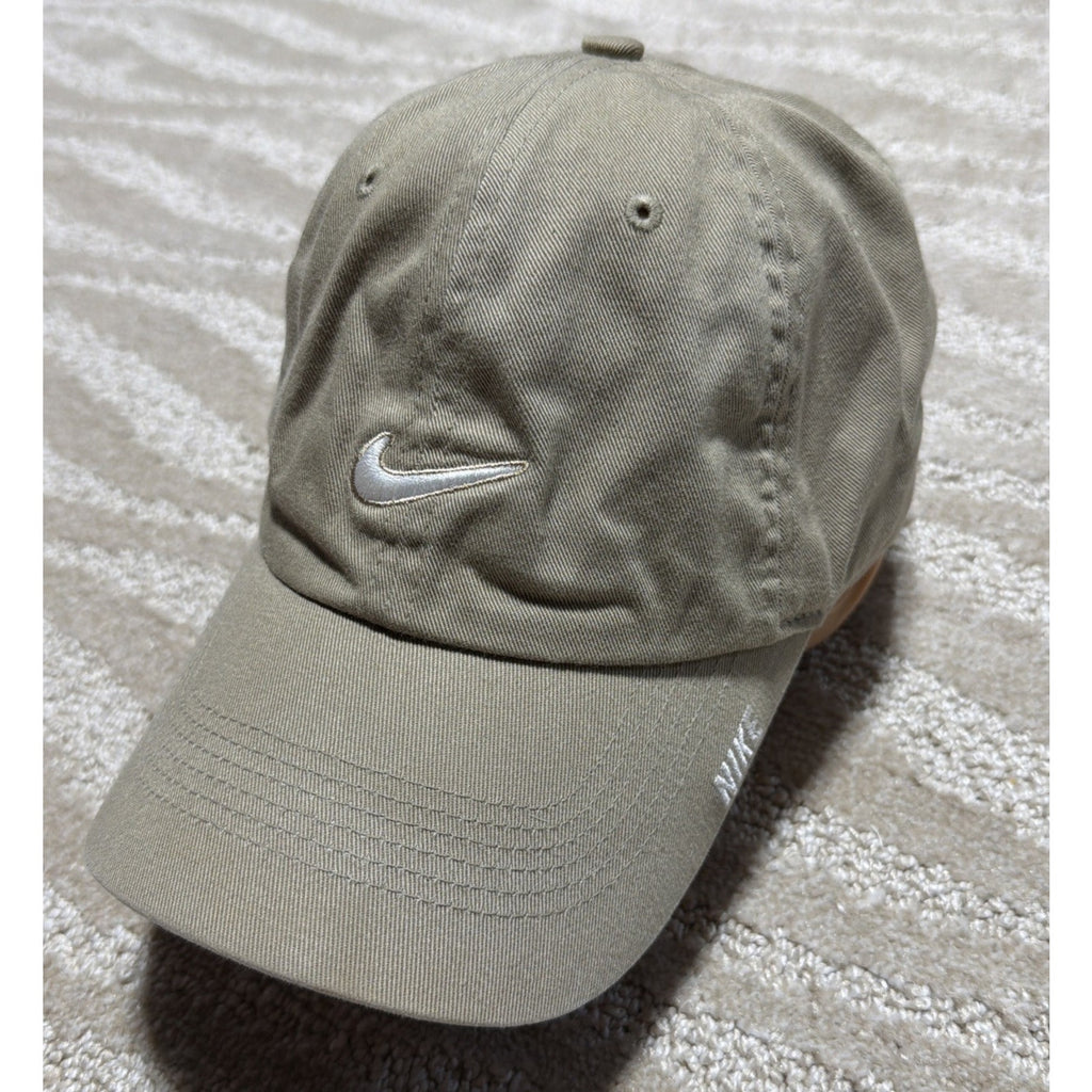 Nike Heritage86 Hat Spell Out Embroidered Swoosh Cap Adjustable Tan Beige