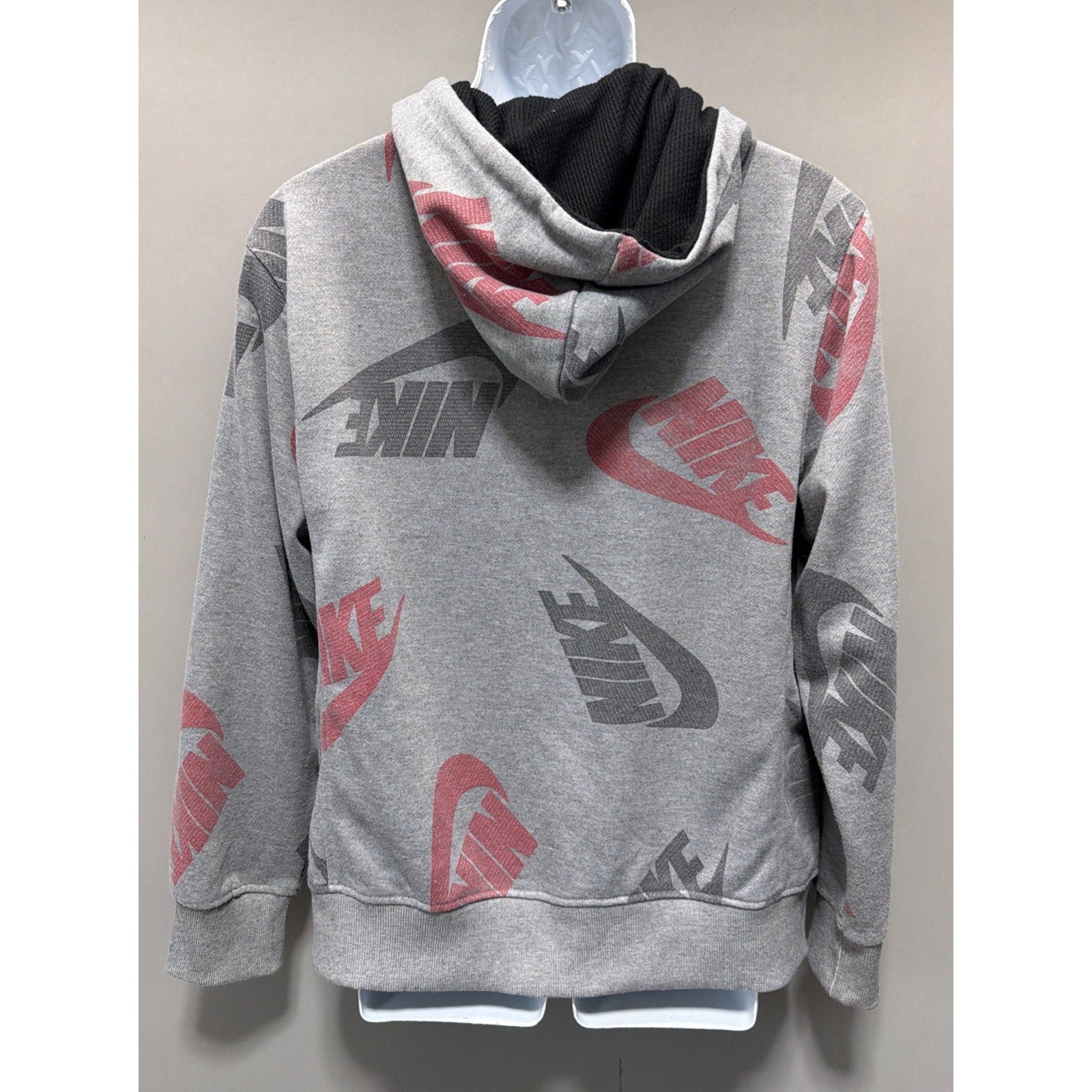 VTG Nike AOP Full Zip Hoodie Sz M Blue Tag Swoosh All Over Print Y2K