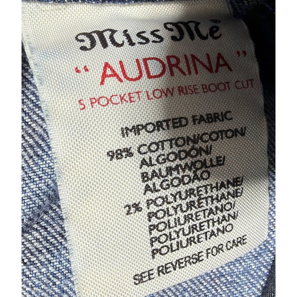 Miss Me Audrina Jeans Women's Size 28x32 Low Rise Bootcut Stretch 0748