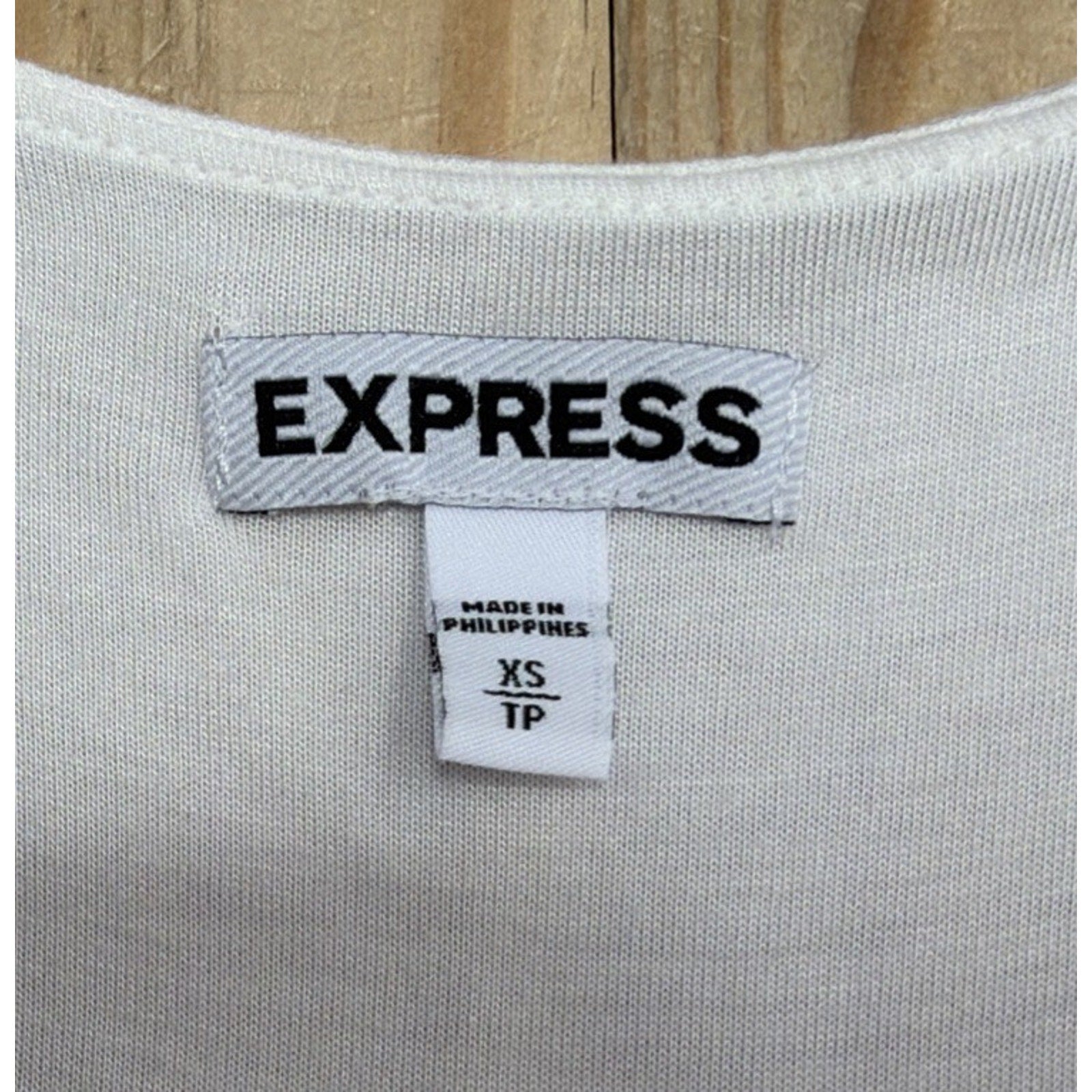 Express Ivory Sparkly Rhinestone Overlay Tank Top size Small