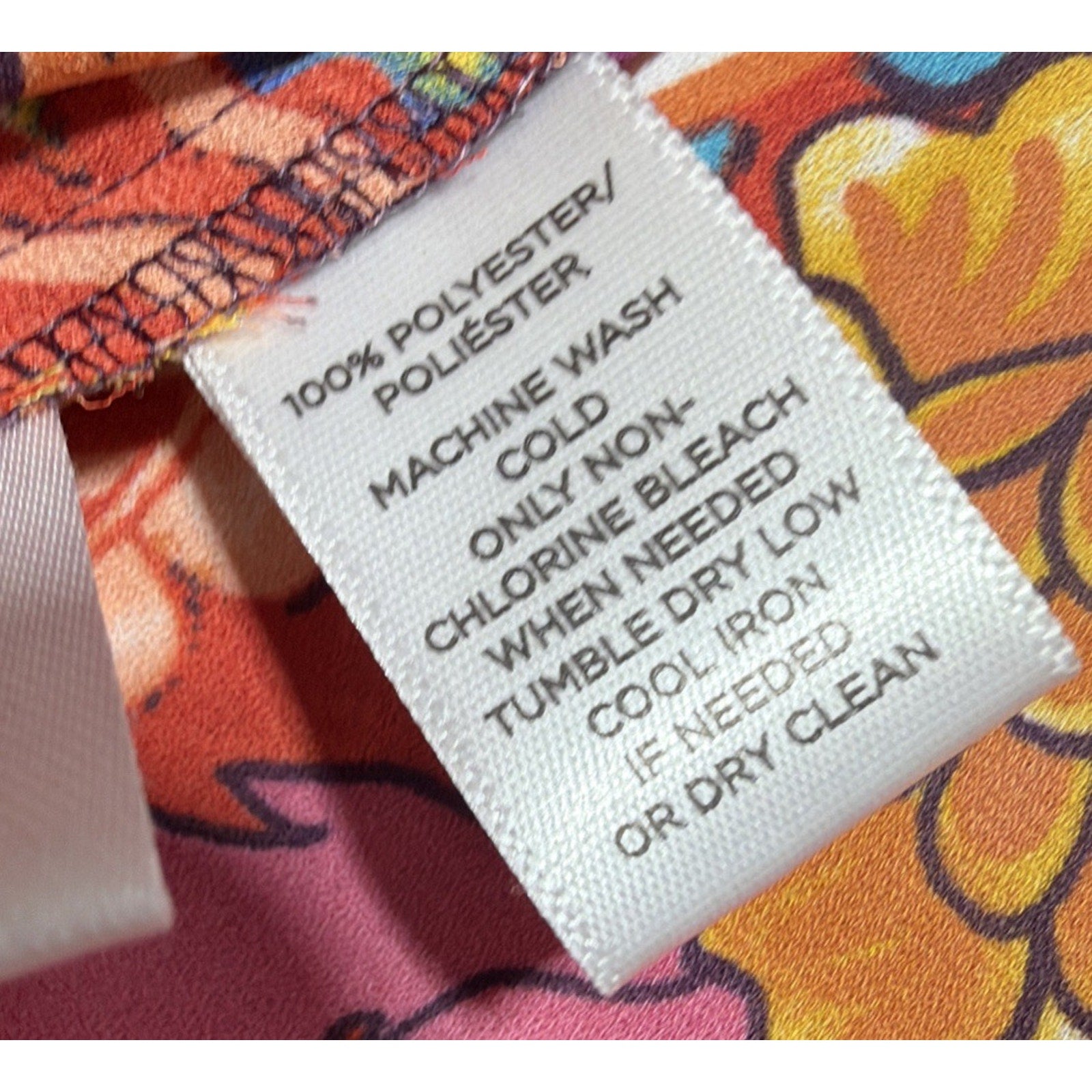 ANN TAYLOR LOFT Multicolor Colorful Pink Orange Floral Blouse Top Shirt Size M