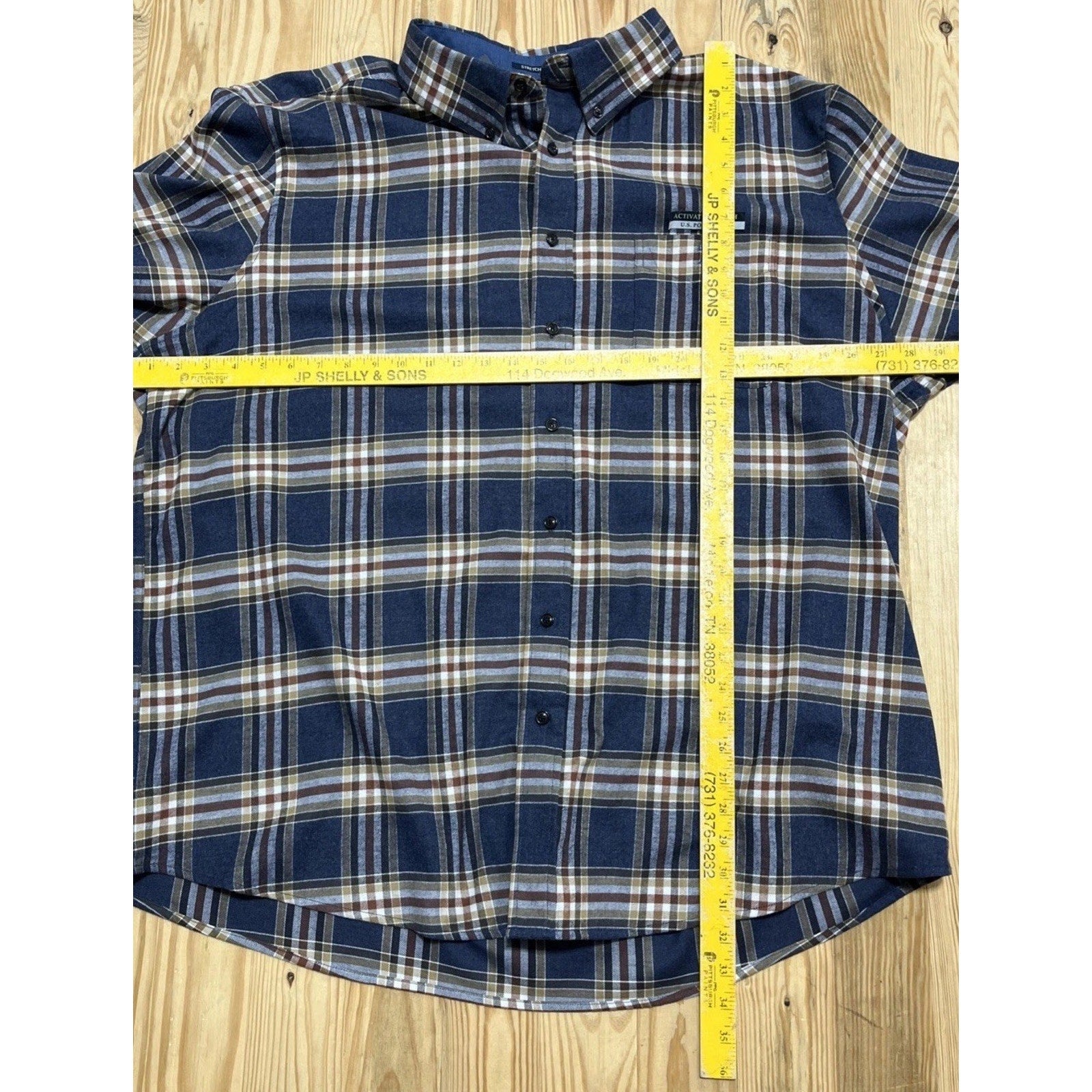 U.S. Polo Assn. Men's Shirt Flannel stretch plaid button collared NWT 2XLB