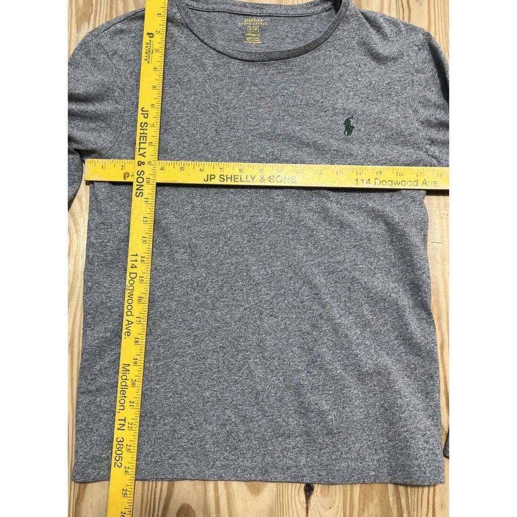 Polo Ralph Lauren Custom Fit T Shirt Adult Long Sleeve Gray Heather Tee Small