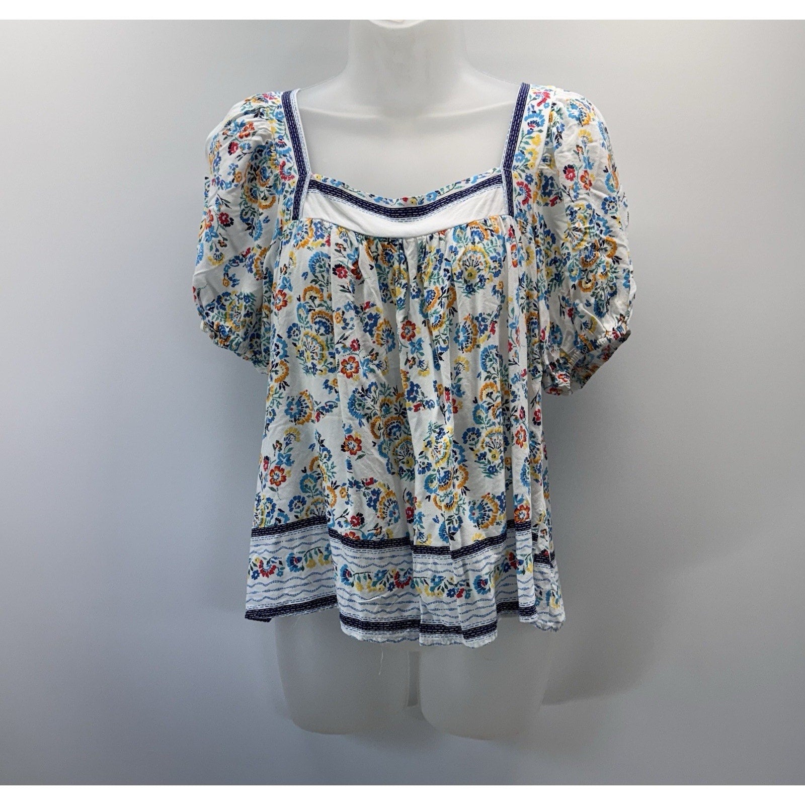 Ces Femme Oversized Fit Square Neck Short Puff Sleeve Women’s Size Small