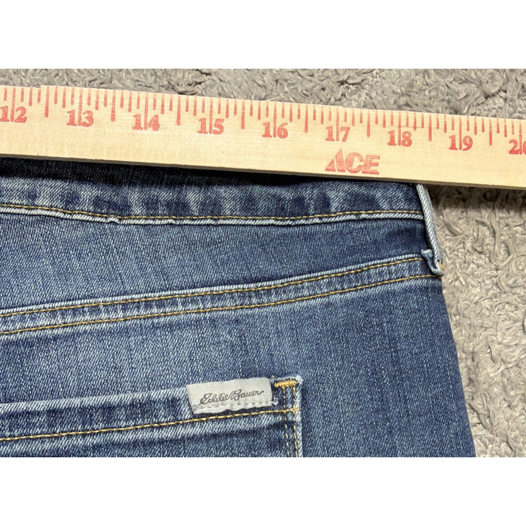 Eddie Bauer Jeans Women's Size 16 Curvy Bootcut Antique Blue Stretch Denim