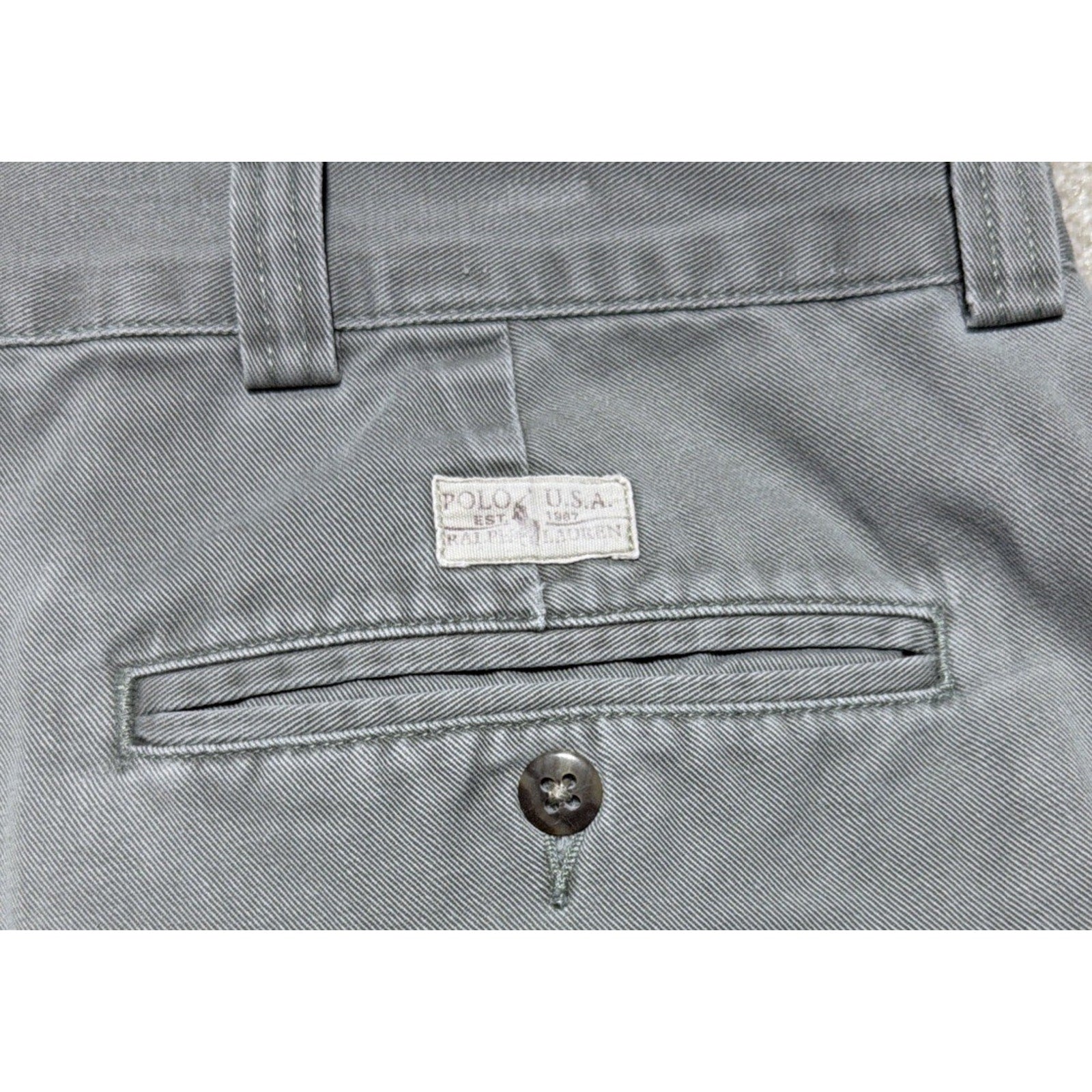 Vintage Polo Ralph Lauren Chino Pants Mens 38x29 Straight Cotton Green