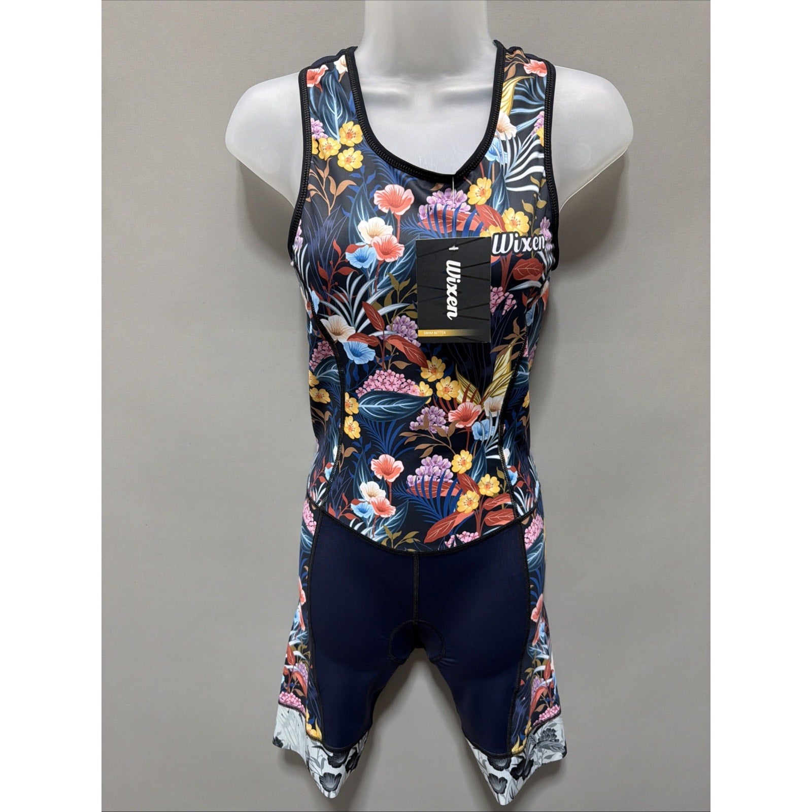 WIXEN Women's Triathlon Suit Sleeveless Tri Suit Padded Cycle Race Swim Bike S