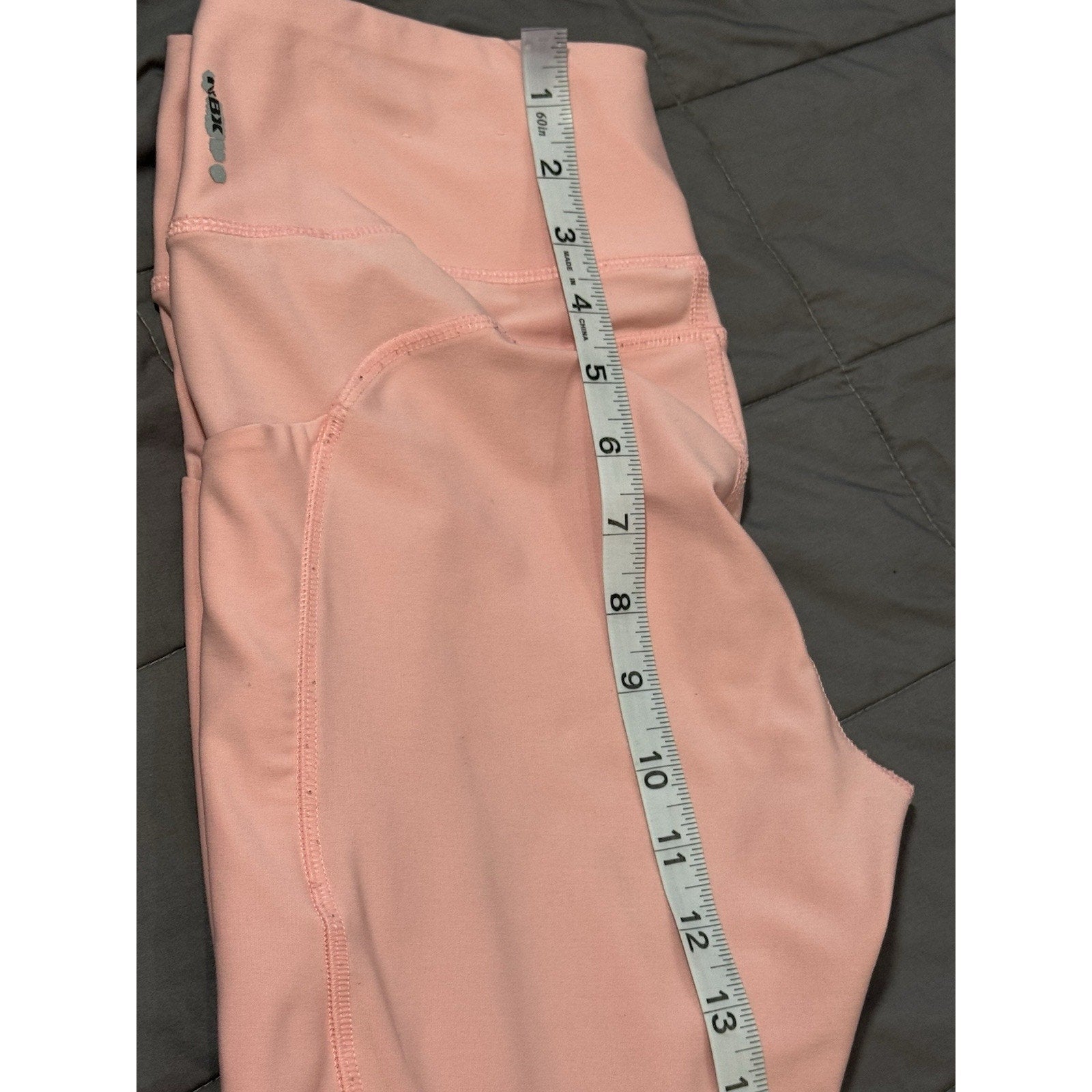 RBX L Pink Ribbed Cell Phone Pockets Capri Leggings Women’s Size Medium