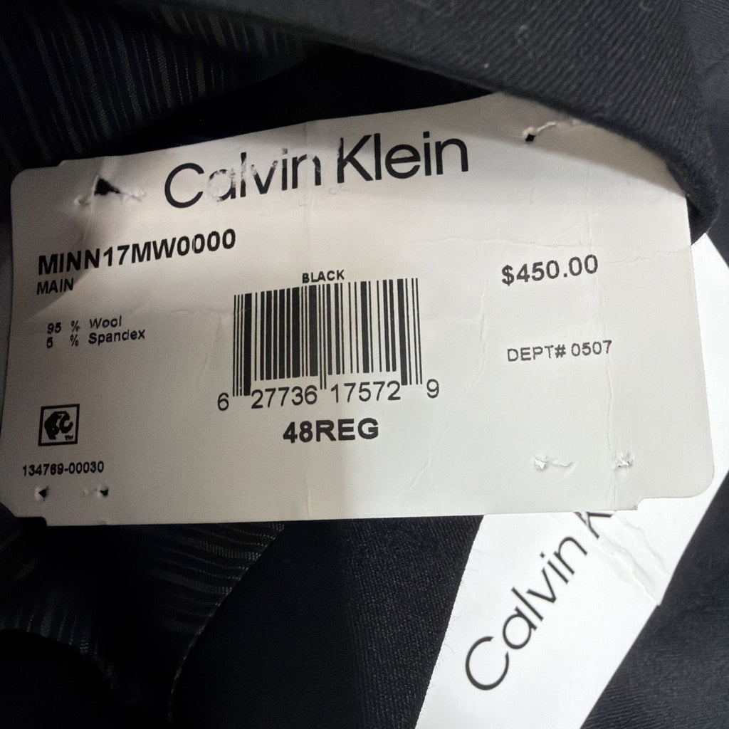 Calvin Klein Black Tuxedo Jacket 48R Slim Fit Wool Stretch Satin Lapel NWT $450