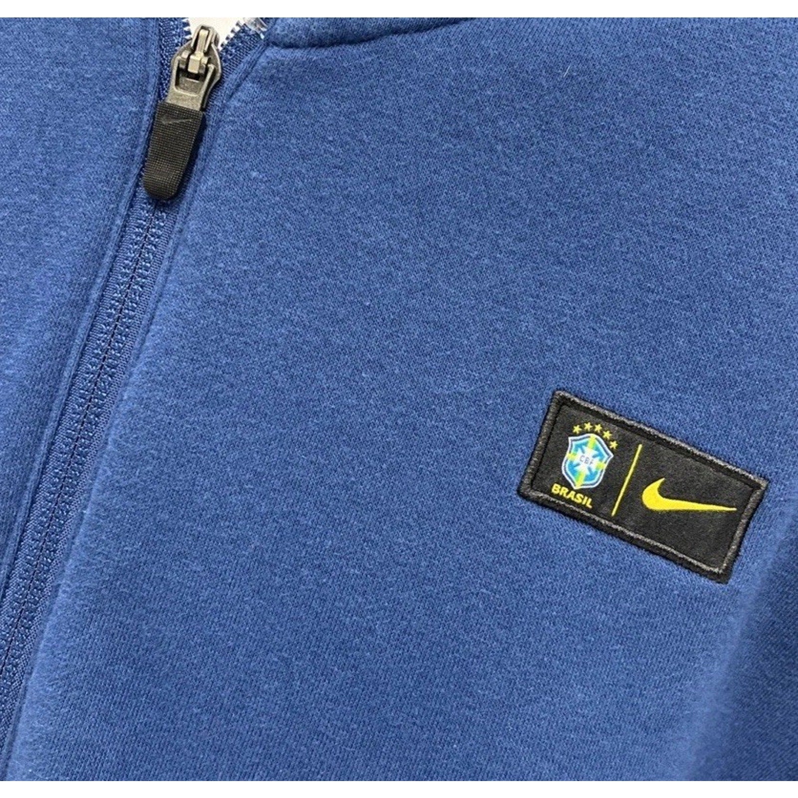 Nike Brazil Fleece Soccer Jacket Full Zip Jacket Blue La Selecao Size Large