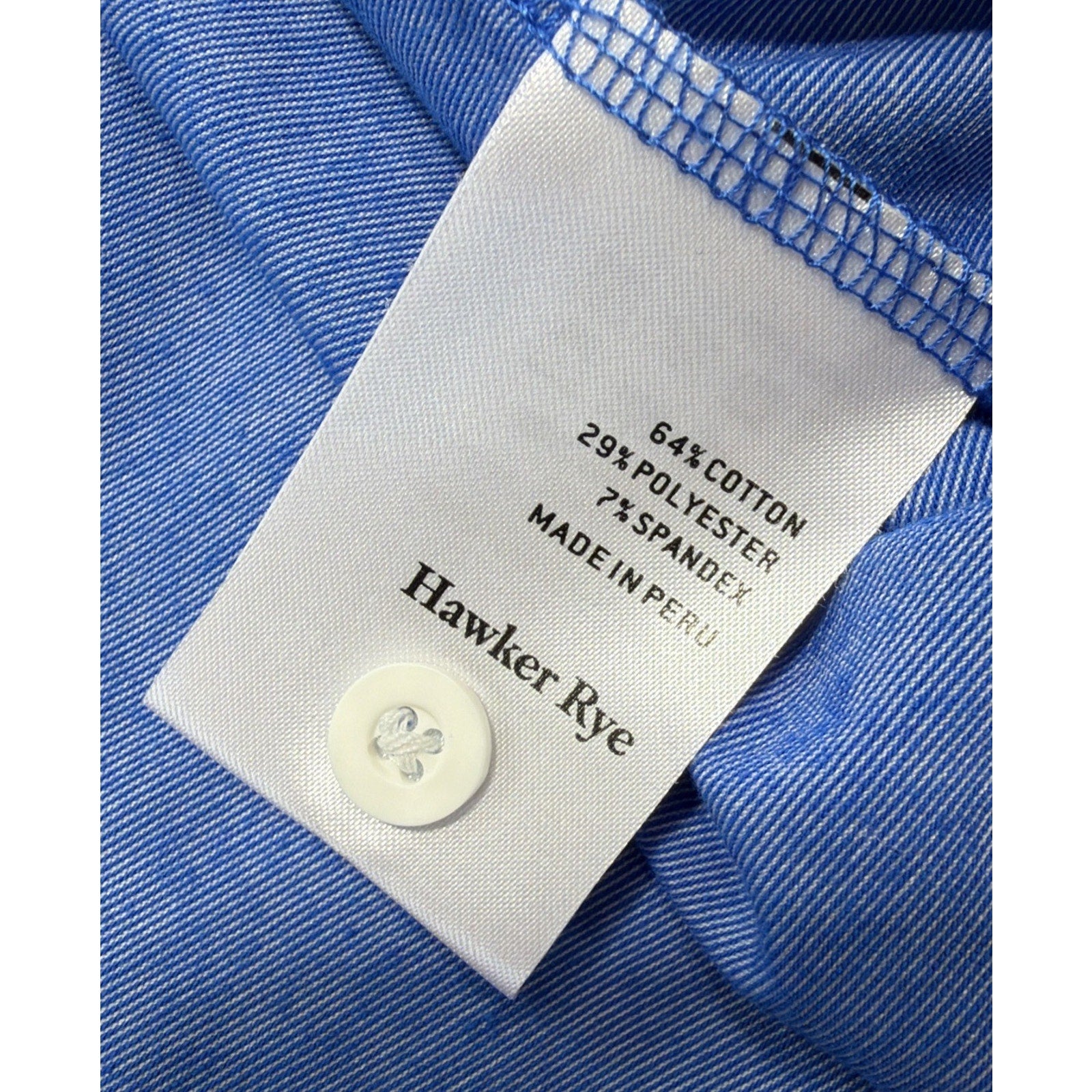 Hawker Rye Men's Heathered Blue Performance Polo Short Sleeve Mens Size XL