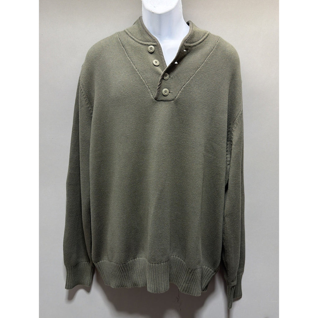 New Lands End Camp Pullover Sweater 100% Cotton Outdoors Men’s XXL 50-52 Green