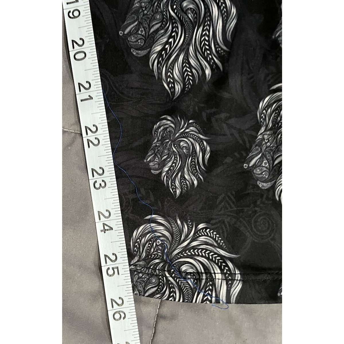 Black Lion Art Deco Print Black White Leggings Size Small 92% Poly 8% Spandex
