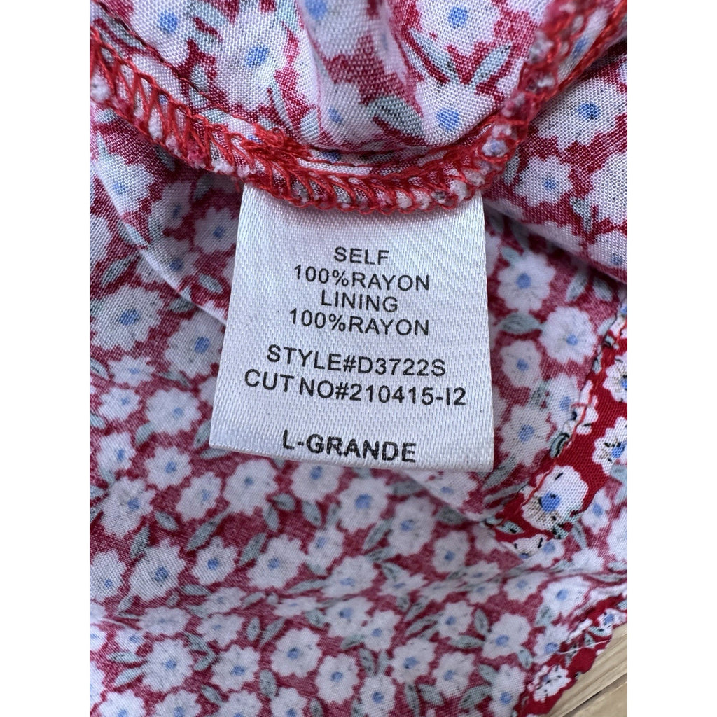 Blush BJ Dress Spaghetti Strap Red Floral Mini Women’s Size Large