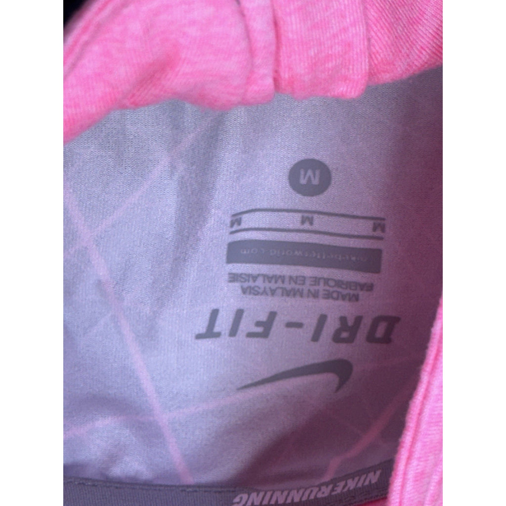 Nike Running Thumbholes Fitted Dri Fit 1/4 Zip Pullover Women’s Size M Gray Pink