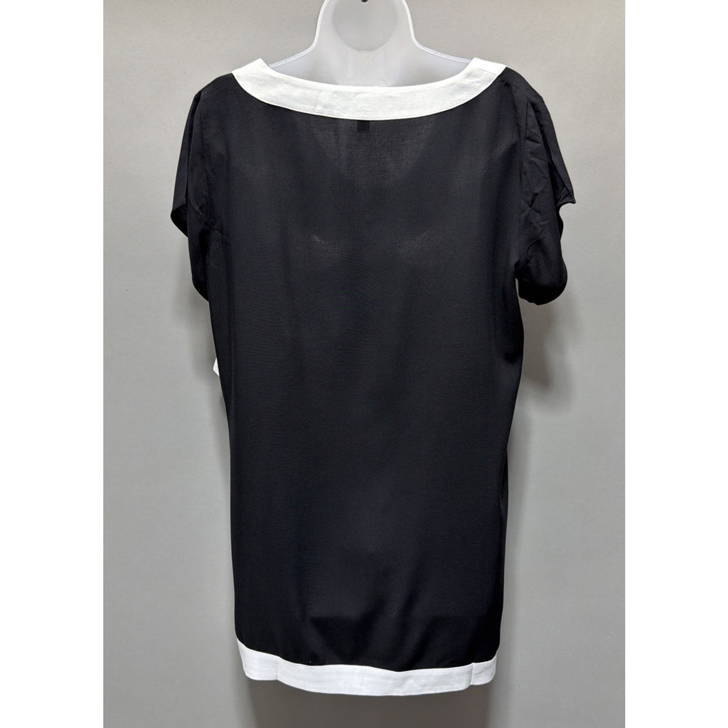 TINA STEPHENS size S Grace Cap Sleeve Tunic Oversized Fit Black NWT