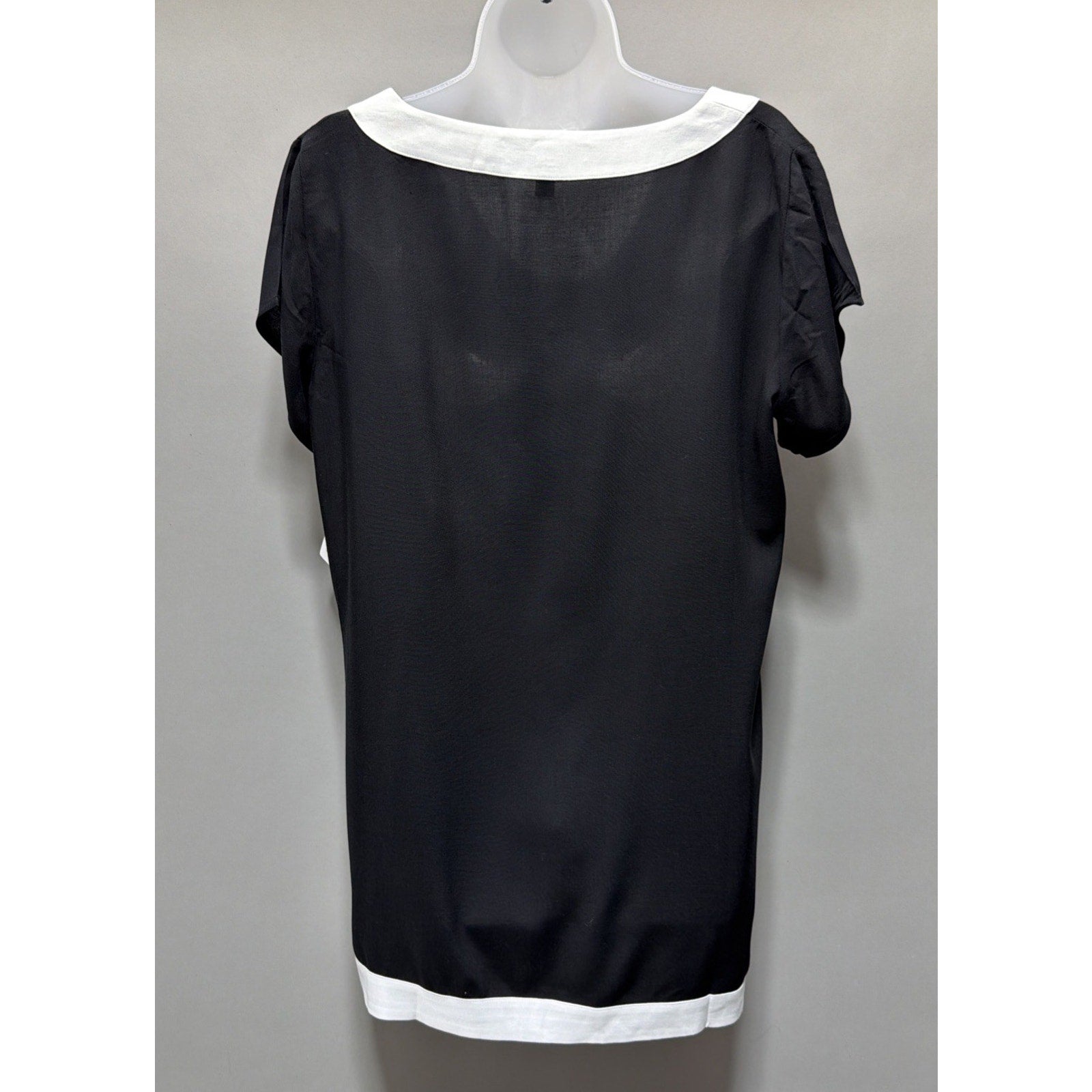 TINA STEPHENS size S Grace Cap Sleeve Tunic Oversized Fit Black NWT