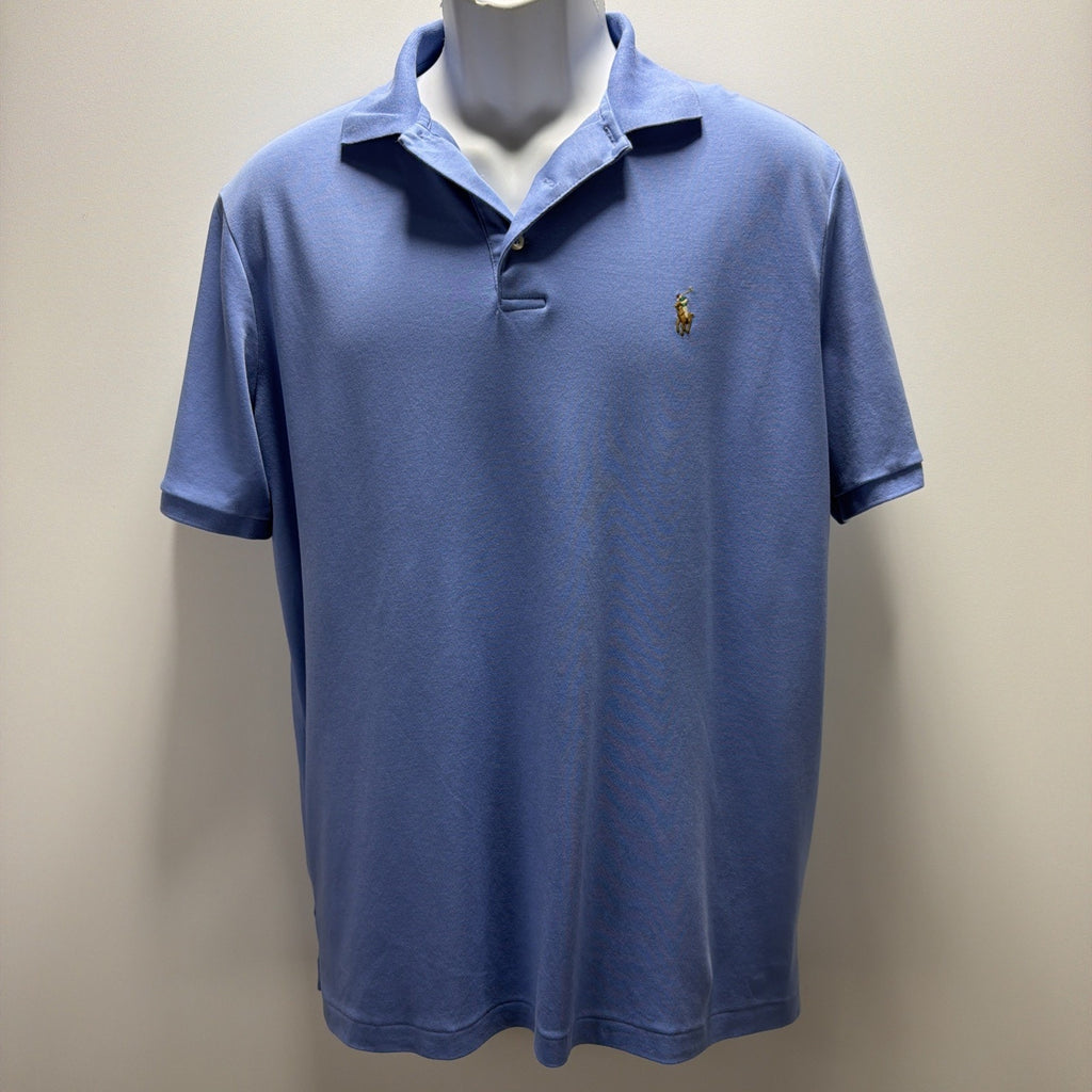 Polo Ralph Lauren Men's Blue Classic-Fit Short Sleeve Pony Logo Shirt Size M