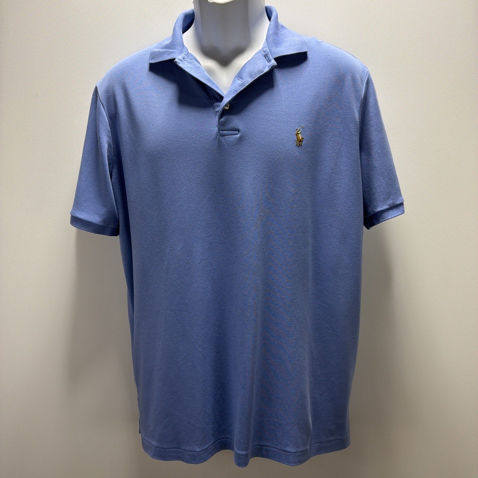 Polo Ralph Lauren Men's Blue Classic-Fit Short Sleeve Pony Logo Shirt Size M