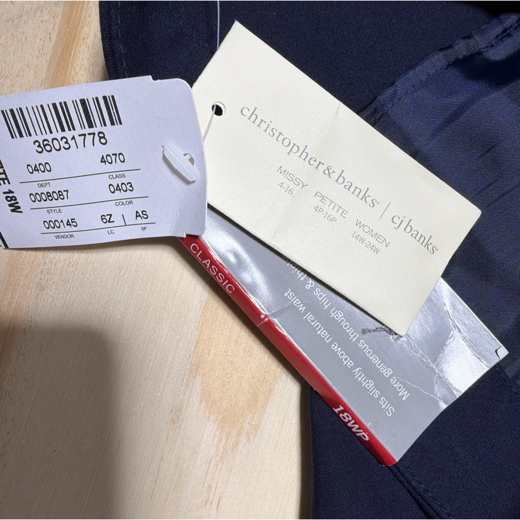 CHRISTOPHER & BANKS The Uptown Pant Navy Blue Slacks Straight Leg Plus 18WP New