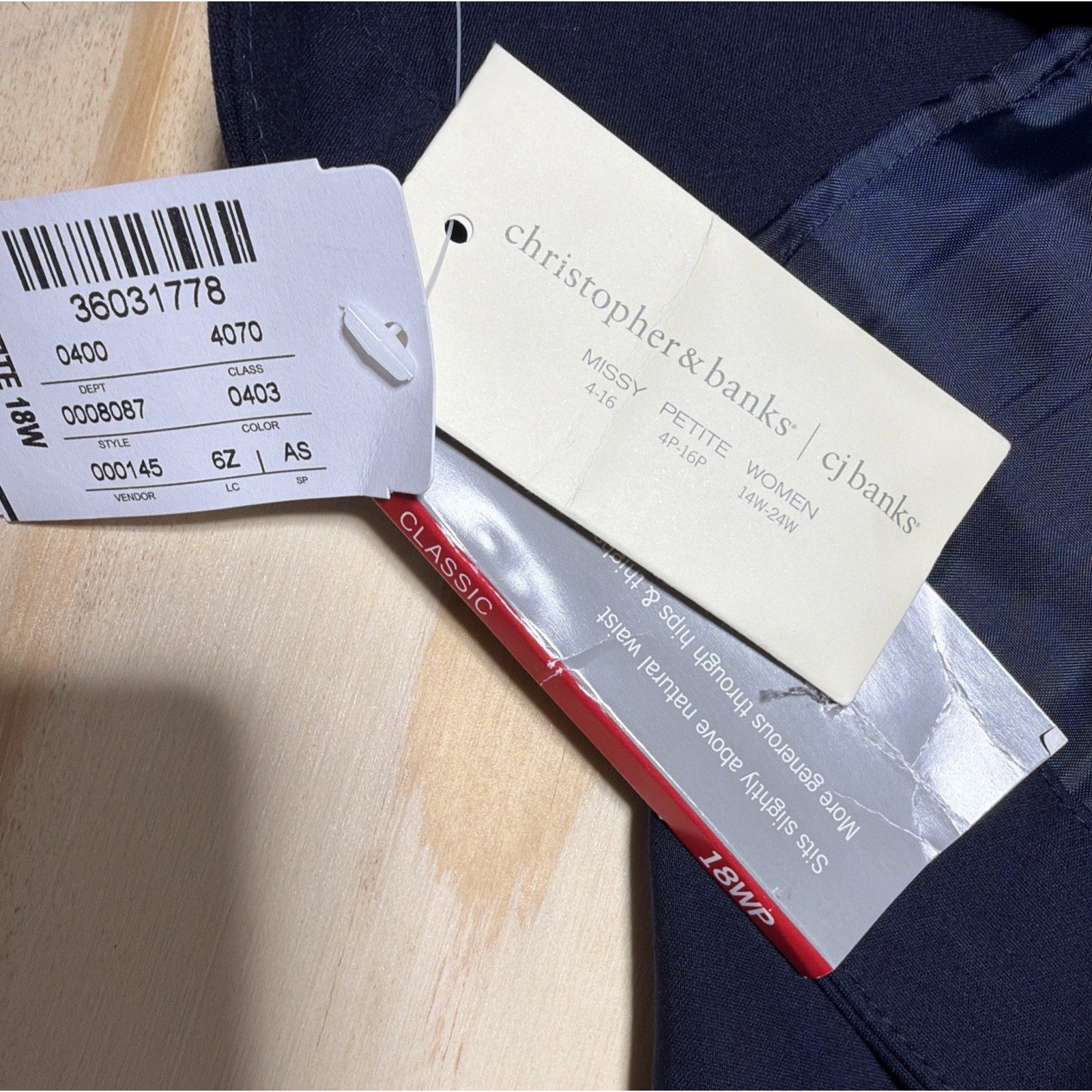 CHRISTOPHER & BANKS The Uptown Pant Navy Blue Slacks Straight Leg Plus 18WP New