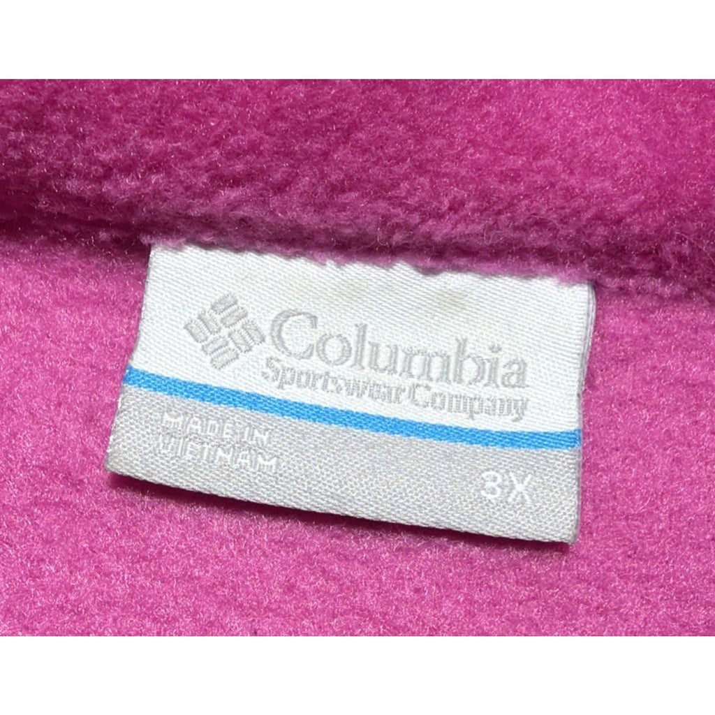 Columbia Vest Women Plus Sz 3X Pink Fleece Full Zip Sweater Jacket Layer Ladies
