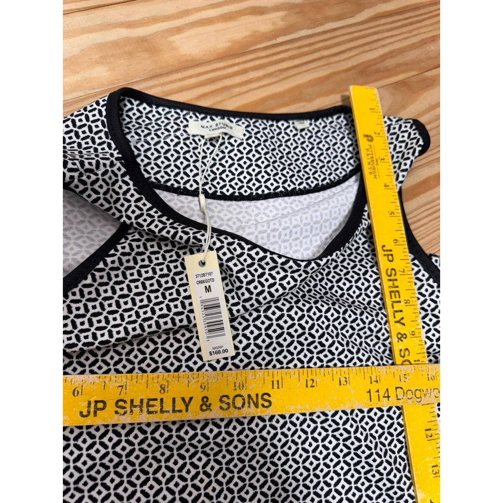 Max Studio Two-Piece Black White Capri Set Geometric Women’s Size Medium nWT