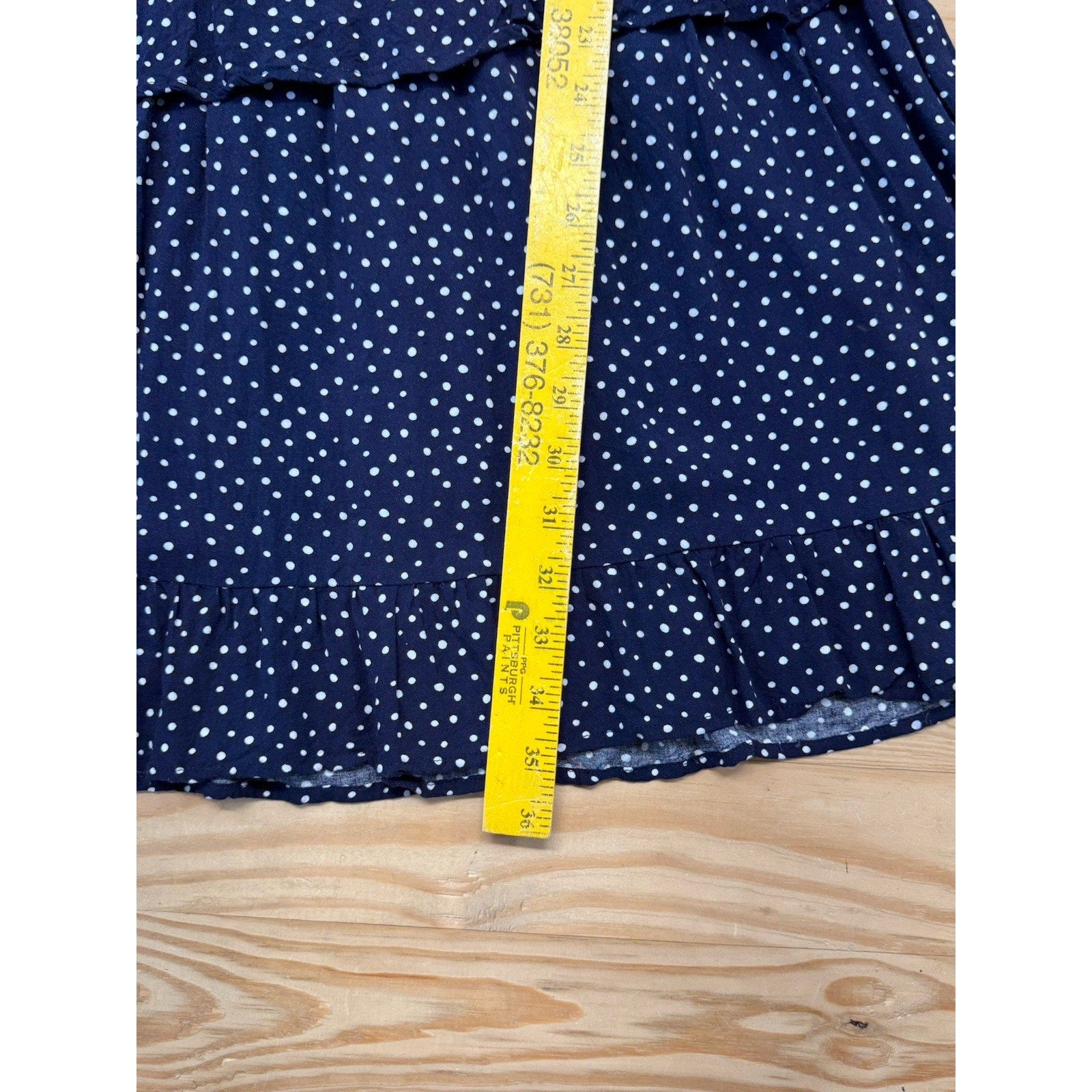 Bobeau Wrap Dress Shift Geometric Navy Blue Hi Low Women’s Size Small