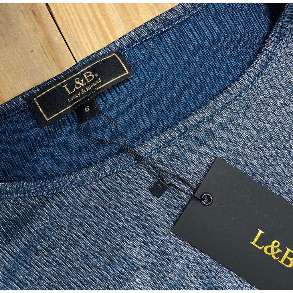 LUCKY AND BLESSED Shimmer Tunic Sz L Boho Flowy NWT