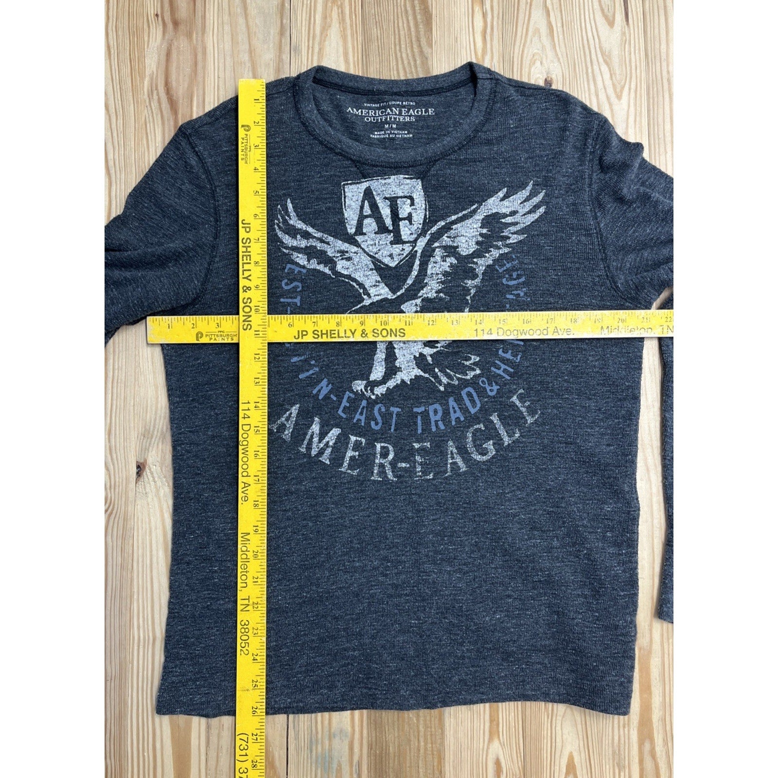 American Eagle Outfitters Size M Vintage Fit Mens Graphic Thermal Long Sleeve