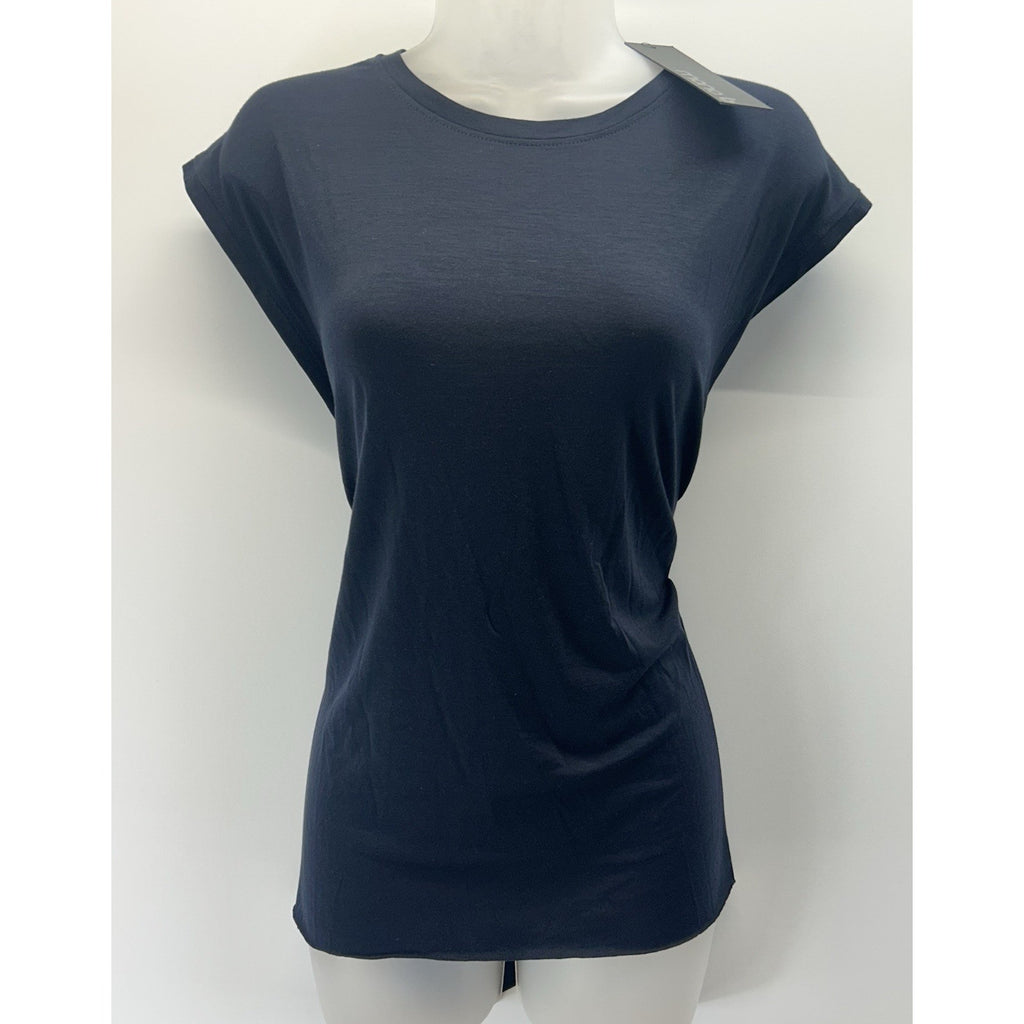 Women’s Mono b Size Large Tencel Hi-Lo Dark Navy Shirt New With Tag.
