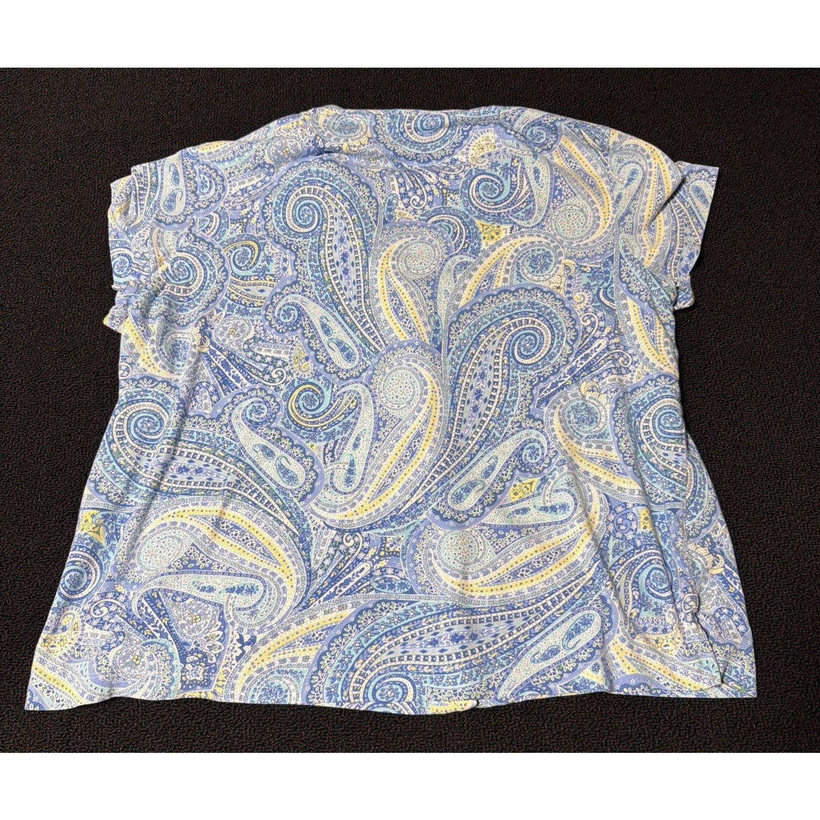 Lauren RALPH LAUREN Black Label Pajamas White Blue Paisley Sleep Set Women’s XL