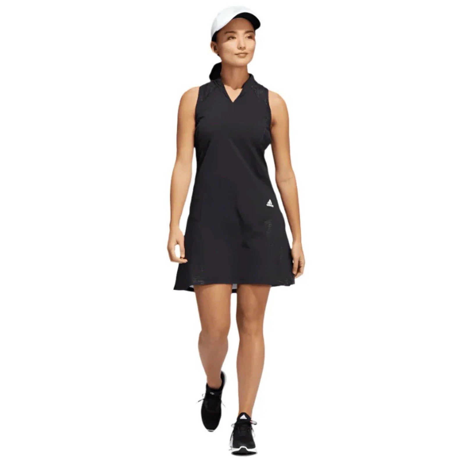 Adidas Sport HEAT.RDY Golf V-Neck Racerback Dress Womens Small Black
