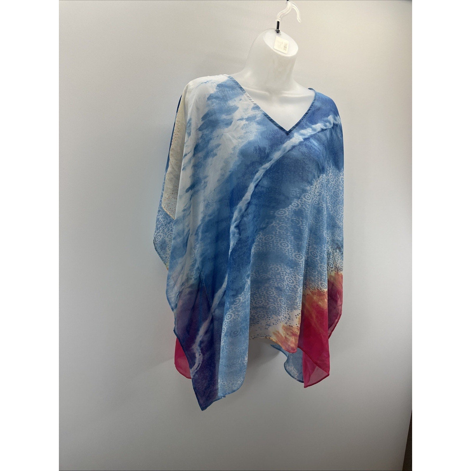 Chicos Shirt Womens S/M Colorful Block Poncho Boxy Artsy