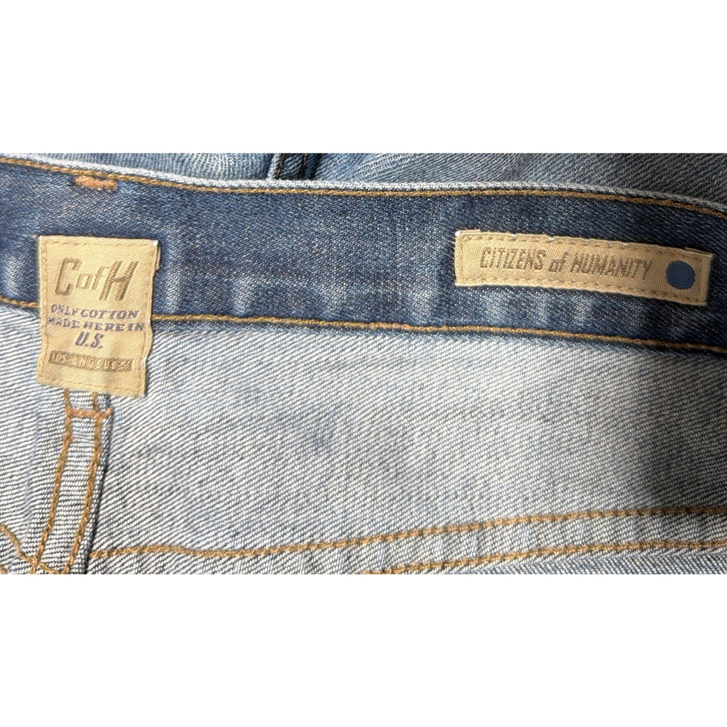 Citizens Of Humanity Evans Jeans Mens Relax Straight Blue 38x32 Hemmed