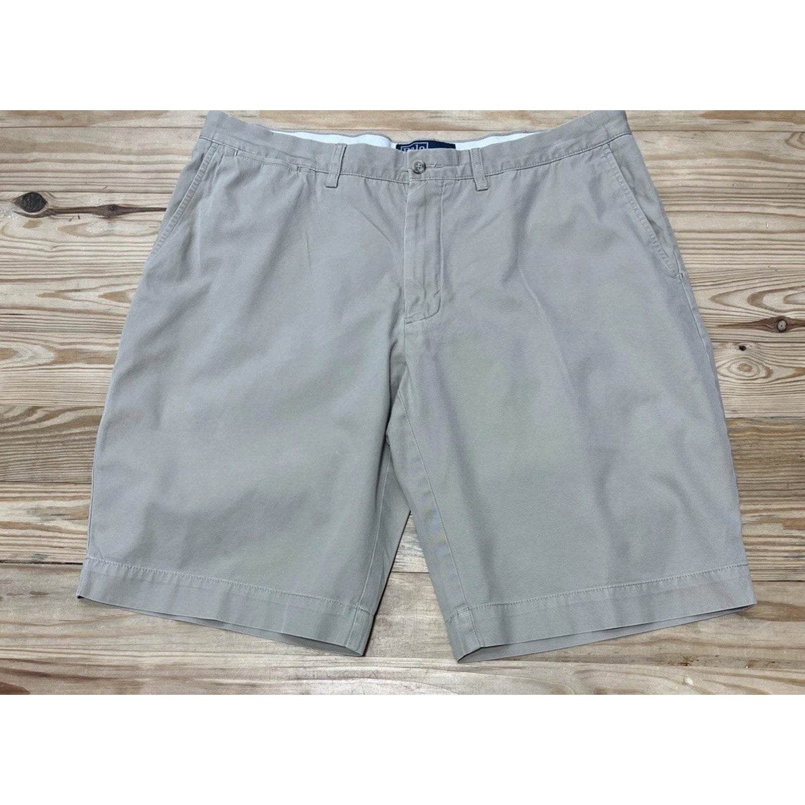 Polo Ralph Lauren Chino Shorts Mens 36 Khaki Blue Pony Prospect Classic Fit