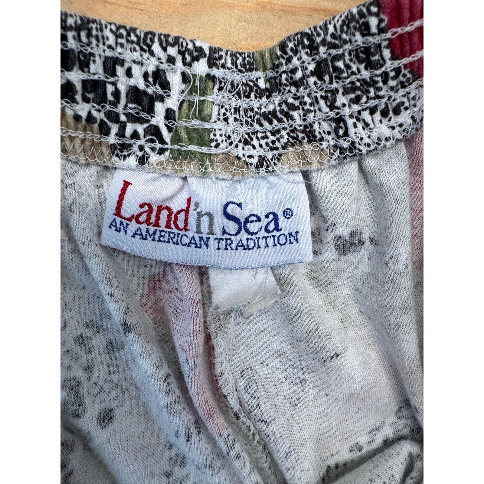 Vintage Land ‘n Sea Floral Animal Print Blouse & Shorts Set Size Medium