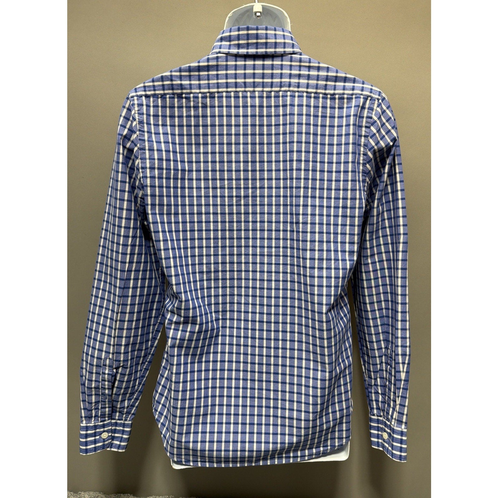 Express Soft Wash Mens Blue Striped Long Sleeve Button Front Shirt Size Small