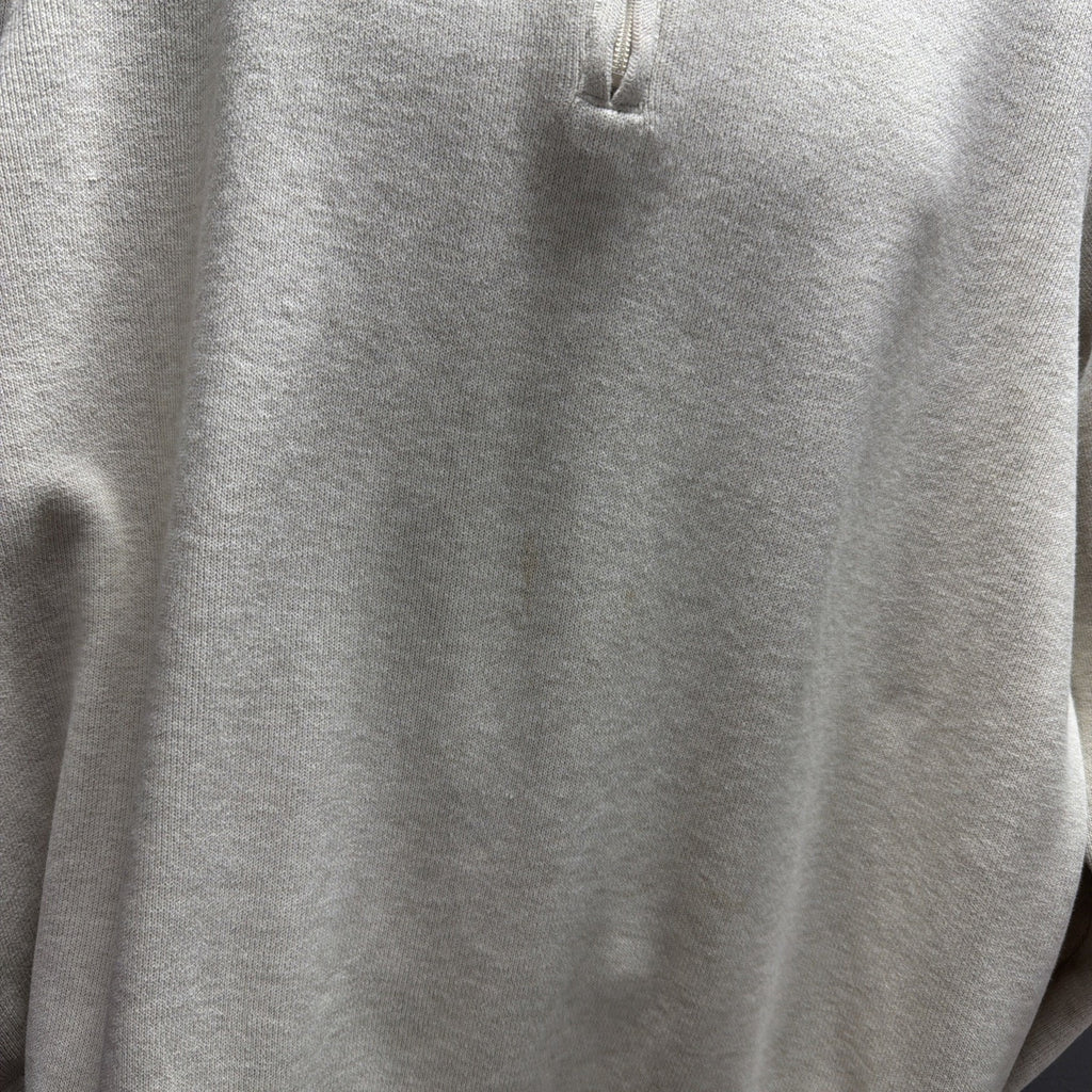 Eddie Bauer Quarter Zip Pullover Sweater Mens XL Beige Cotton Mock Neck
