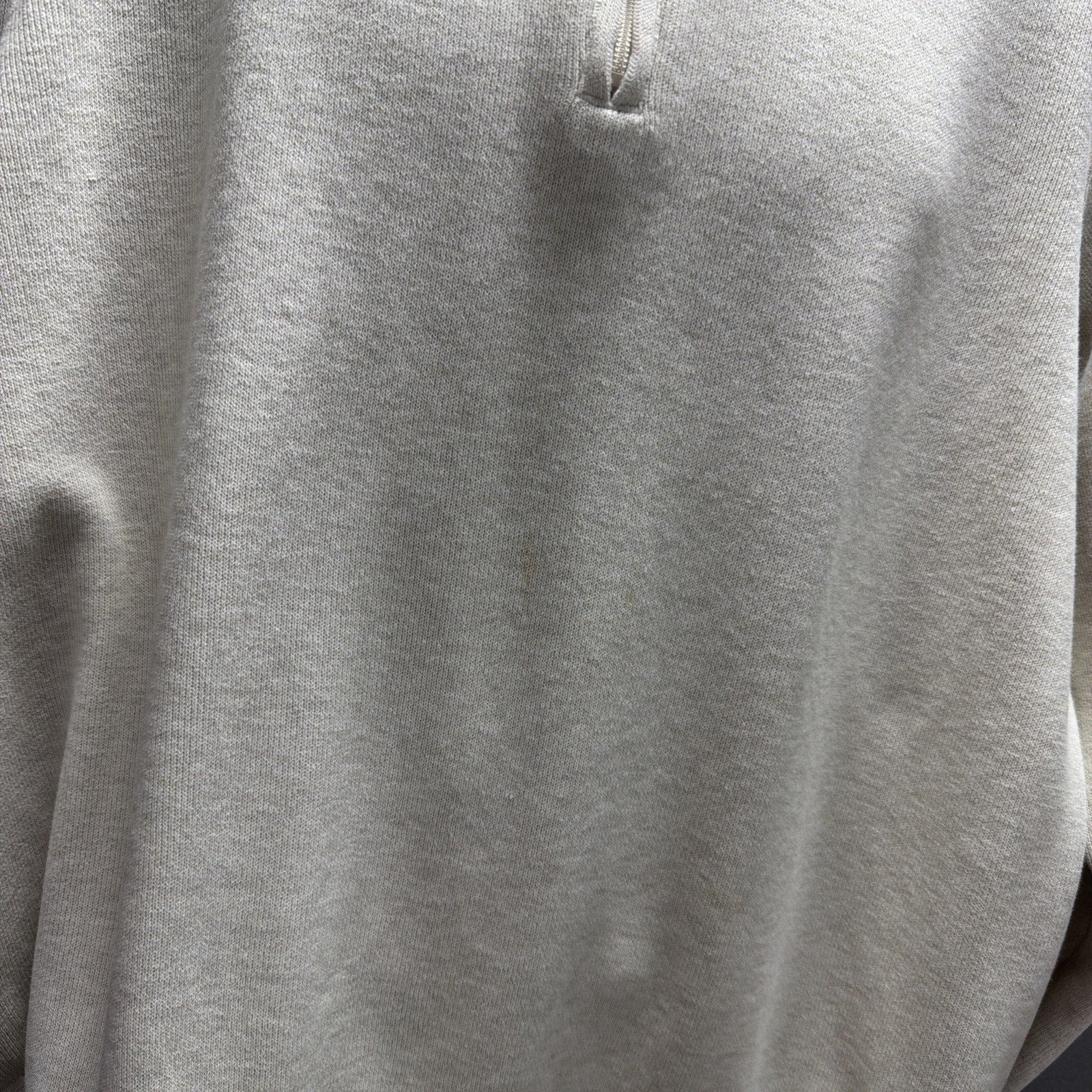 Eddie Bauer Quarter Zip Pullover Sweater Mens XL Beige Cotton Mock Neck
