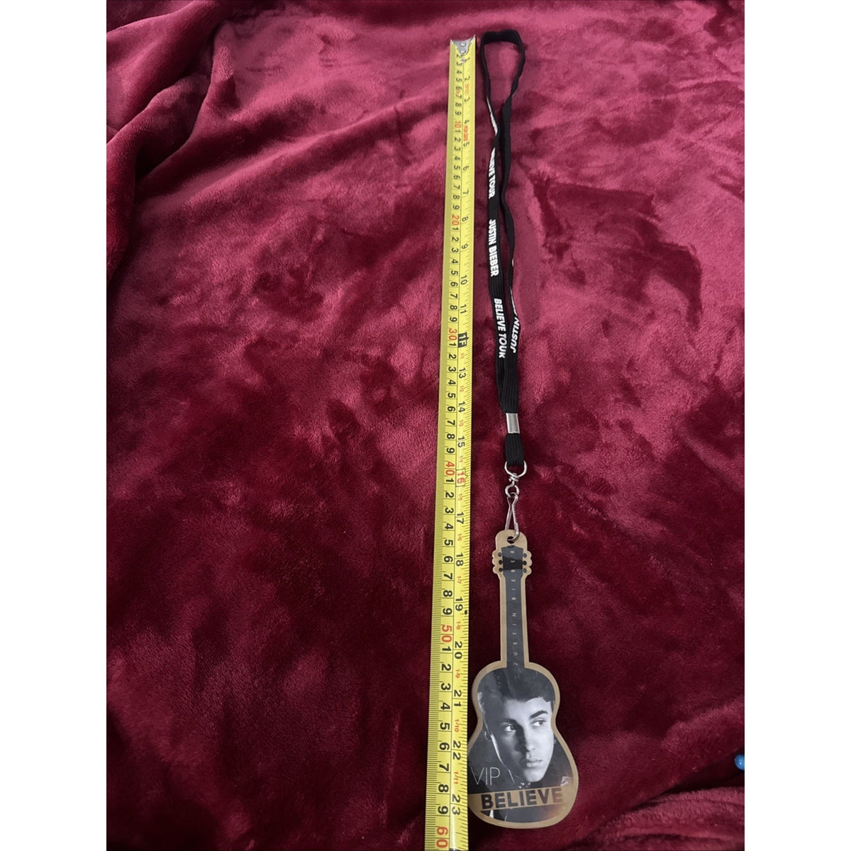 Justin Bieber Believe Tour Lanyard with Guitar Shaped VIP Pass