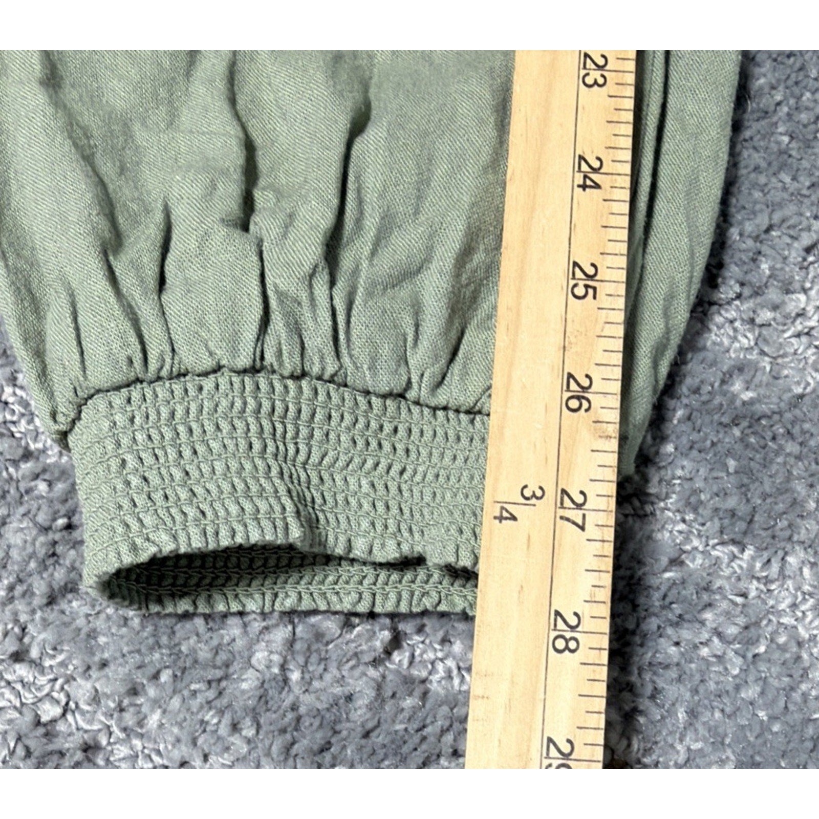 Love Tree Linen Blend Jogger Pants Drawstring Waist Women's Medium Green Comfort