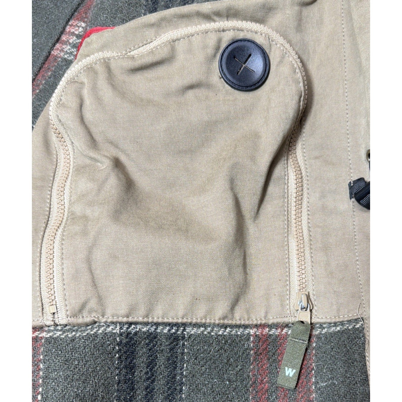 VTG Woolrich Barn Chore Coat Jacket Brown Dark Wheat Blanket Wool Lining SZ L