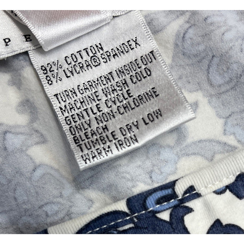 Talbots Floral 3/4 Sleeve Cotton Blend Pullover Floral Top Petite Medium