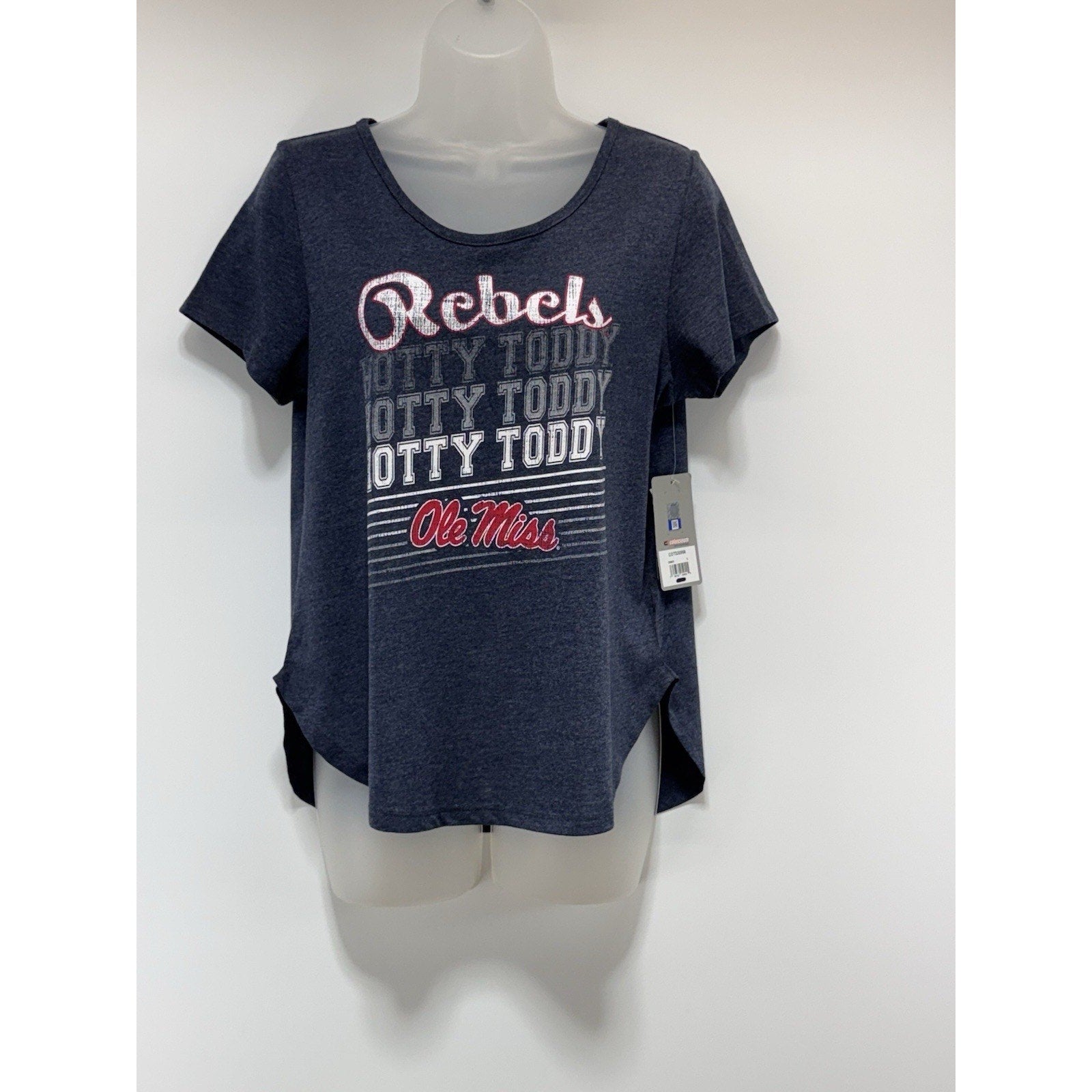 Ole Miss Rebels Colosseum Navy Blue T-Shirt Hotty Totty Women's Size Small NWT