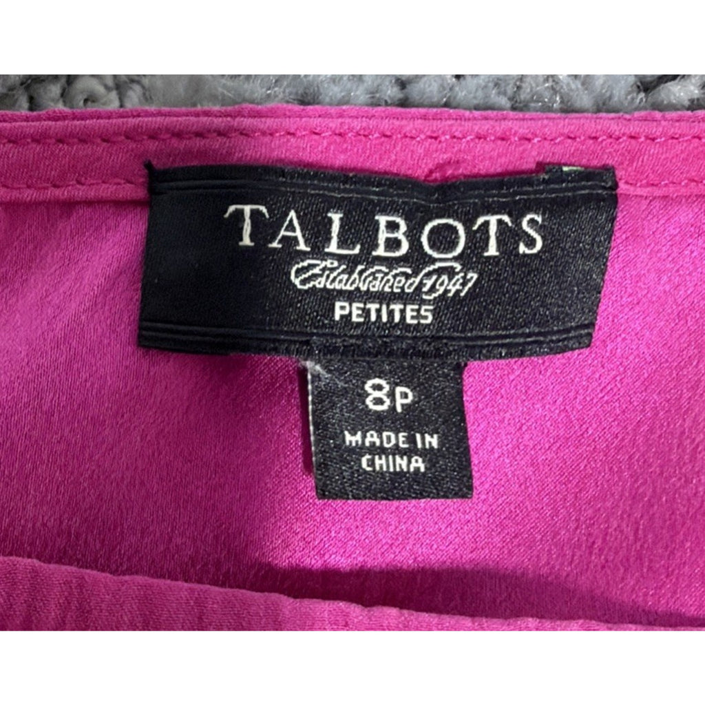 Talbots Silk Dress Kimono Sheath Deep Pink With Pockets Size 8 Petite