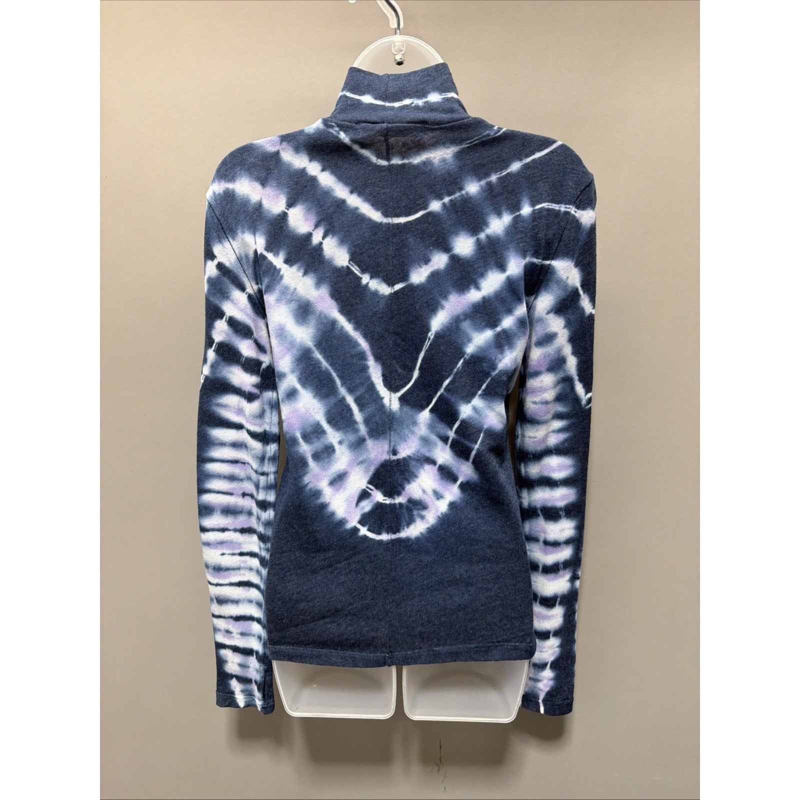 We The Free Free People Womens Turtleneck Long Sleeve Tie Dye Shirt Blue Size S