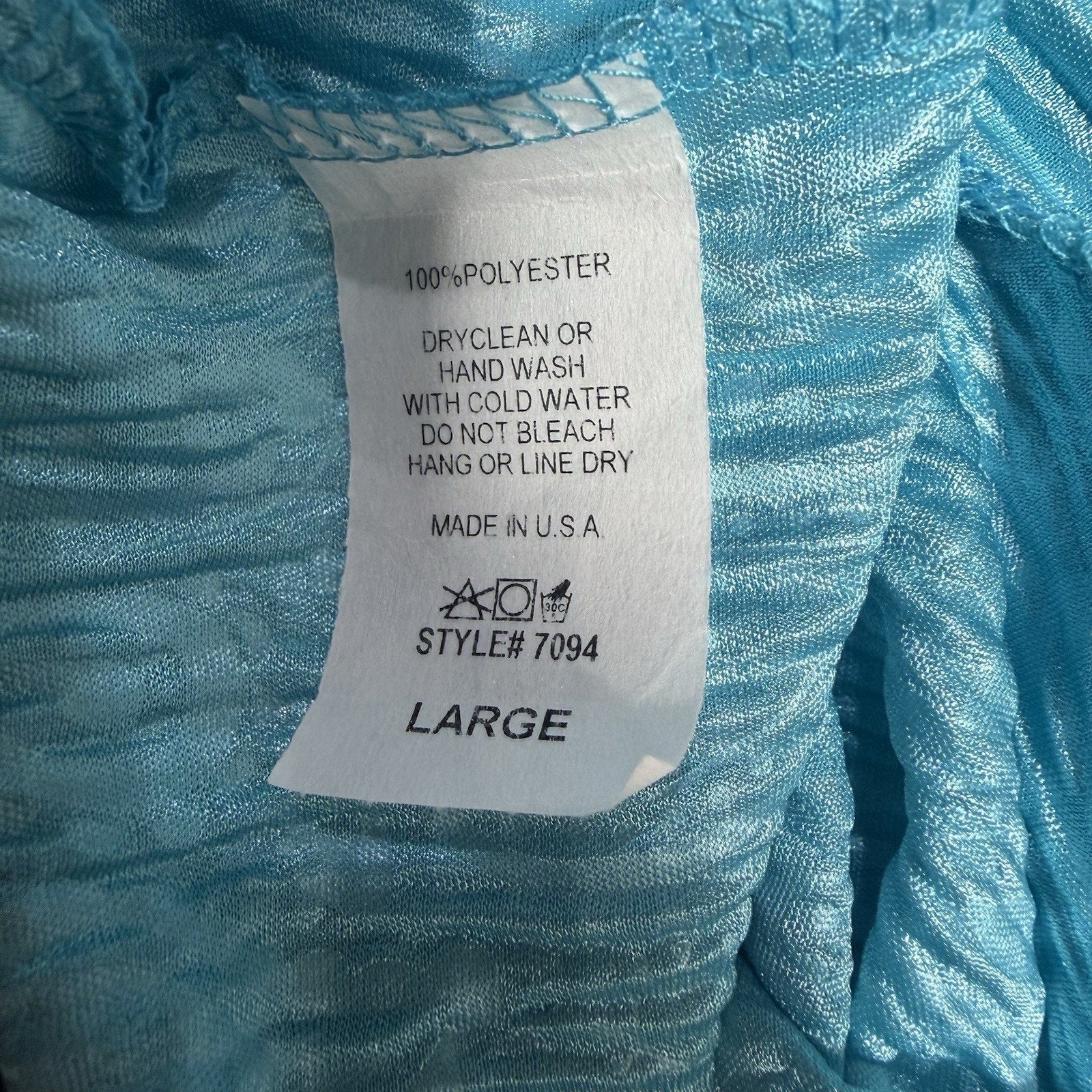 Entro Womens L Turquoise Metallic Crinkle Wide Leg Palazzo Pants Made USA